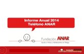 Informe Anual 2014 Teléfono ANAR · 2016-11-29 · Informe General 2008Teléfono ANAR. Datos Llamadas 2012 En el año 2014 hemos intervenido en contacto con recursos externos en