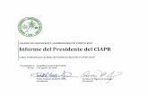 Informe del Presidente del CIAPR · Ciencias Geoespaciales, realizado por el Instituto de Agrimensores con participantes internacionales. El Mega Viernes Civil, realizado por el Instituto