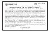 NUEVA CIUDAD EN DISTRITO DE OLMOS · Ciudad de Olmos, a cargo del Presidente de la República, Sr. Ollanta Humala Tasso; a realizarse a la altura del Km. 855 de la Carretera Panamericana
