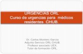 URGENCIAS ORL Curso de urgencias CHUB · 2017-06-20 · OTOLOGICAS PABELLON. OIDO EXTERNO. OIDO MEDIO. OIDO INTERNO. COCLEARES. VESTIBULARES. RINOLOGICAS: Epistaxis. Infecciones.