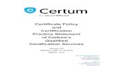 Certificate Policy and Certification Practice Statement of ... · PDF file Certificate Policy and Certification Practice Statement of Certum's Qualified Certification Services, version