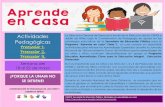 Actividades Pedagógicas - UNAM€¦ · CENDI y Jardín de Niños continúen con sus procesos de aprendizaje con la ayuda de los adultos (mamá, papá, abuelos, tías, tíos y cualquier