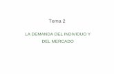 Tema 2 - Universitat de València · Tema 2 LA DEMANDA DEL INDIVIDUO Y DEL MERCADO. Índice Índice y Bibliografía 2.1. La demanda individual. 2.2. El efecto renta y el efecto sustitución.