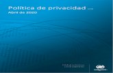 Política de privacidad · 2020-05-22 · Clasificación del documento: Público Política de privacidad v7.0 1.0 Índice 1.0 Índice 3.0 Introducción 1 3.1 Con quién ponerse en