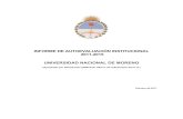 INFORME DE AUTOEVALUACIÓN INSTITUCIONAL 2011-2015 … · 2019-01-24 · “2017 – Año de las Energías Renovables” Universidad Nacional de Moreno Informe de Autoevaluación