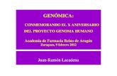 Proyecto Genoma Humano Zaragoza [Modo de compatibilidad] · 2019-11-23 · EL PROYECTO GENOMA HUMANO BASE MOLECULAR DE LA HERENCIA • La información genética está contenida en