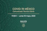 Presentación de PowerPoint...COVID-19 México: Evolución de hospitales notificantes 24 abr –17 may, 2020 Fase 3# Hosp. notificantes FUENTE: RED IRAG, acumulado del 17 mayo, 2020.