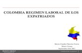 COLOMBIA REGIMEN LABORAL DE LOS EXPATRIADOS · 2020-01-29 · COLOMBIA REGIMEN LABORAL DE LOS EXPATRIADOS Maria Claudia Palacios Forero Montt Group ... El Estado colombiano tienen