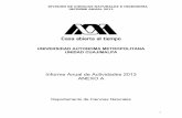 Informe Anual de Actividades 2013 ANEXO A€¦ · 33 1.1.4.5 Sinodal de Examen Doctoral, Alumno: Luis Edilberto Cárdenas Galindo, Posgrado en Química, División de Ciencias Naturales