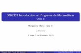 Clase 1: Margarita María Toro V.mmtoro/doc/intro/clase1mtoro.pdf · 1 Presentaciones con video-beam, y exposiciones en el tablero de cada tema. 2 Ejercicios participativos: solución