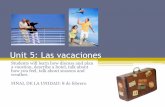 Unit 5: Las vacaciones - Clase de Español de Sra. Teixeiraspanishclassteixeira.weebly.com/uploads/1/3/2/4/13241249/... · 2019-11-19 · Unit 5: Las vacaciones Students will learn