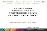 PROGRAMA MUNICIPAL DE PROTECCIÓN CIVIL EL ORO, EDO. MÉX. · Ley General de Protección Civil Reglamento de la Ley de Protección Civil del Estado de México (Derogado) Programa
