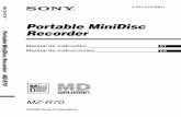 Portable MiniDisc Recorder · • Quando efectuar uma gravação a partir de um leitor de CDs portátil, ligue-o a uma tomada (CA) e desactive a função anti-salto (tal como ESP*).