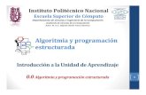 Introducción a la Unidad de - Escuela Superior de Cómputo · Introducción a la Unidad de Aprendizaje 0.0 Algoritmia y programación estructurada Estructuras de datos (Prof. Edgardo