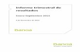 Informe trimestral de - Bankia · Informe trimestral de resultados Enero-Septiembre 2015 2 de Noviembre de 2015. INFORME DE RESULTADOS SEPTIEMBRE 2015 2 Página Introducción 3 1.