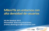 MUM Madrid 2015 MismeNet Telecomunicaciones andres ...mum.mikrotik.com/presentations/ES15/presentation_2810_1445430116.pdfOptimización de AP y sectores Microcélulas Uso eficiente