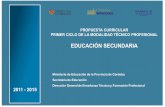 CICLO BÁSICO DE LA EDUCACIÓN SECUNDARIA · Propuesta Curricular del PRIMER CICLO DE LA MODALIDAD TÉCNICO PROFESIONAL-EDUCACIÓN SECUNDARIA- DGET Y FP – ME Córdoba 3 PRESENTACIÓN