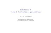 Estadística II Tema 2: Contrastes no paramé joser.berrendero/cursos/... · PDF file No. of flying bombs Expected no. of squares Actual no. of per square (Poisson) squares 0 226.74