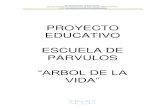 PROYECTO EDUCATIVO ESCUELA DE PARVULOS · IV. Contexto social y educativo La Escuela de Párvulos “Árbol de la Vida”, dependiente del sector particular subvencionado por el Ministerio