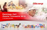 Earnings Call Cuarto Trimestre 2019 - alicorp.com.pe · Alicorp no asume ninguna obligación de actualizar las proyecciones financieras y de negocio incluidas en esta presentación