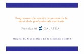 Programes d’atenció i promoció de la salut dels professionals … · 2009-11-13 · • Organització de sessions informatives. • Lideratge a Espanya i Europa. Programes ...