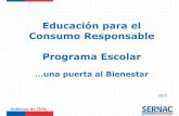 Educación para el Consumo Responsable Programa Escolar€¦ · • Incorporar el Programa Escolar como parte de la Estrategia Nacional de Educación Financiera. • Integrar más