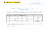 BOLETIN SEMANAL DE VACANTES 16/08/2017BOLETIN SEMANAL DE VACANTES 16/08/2017 Los puestos están clasificados por categorías correspondientes con los años de experiencia requeridos,