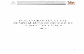 Código de Conducta y Ética. Evaluación anual del Cumplimiento …inper.mx/descargas/pdf/INPer_Evaluacion-Codigo-Etica... · 2016-09-01 · Reglas de Integridad para el ejercicio