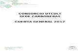 CONSORCIO UTEDLT SEDE CARBONERAS CUENTA GENERAL 2017 · 16 III. Deudas con entidades del grupo, multigrupo y asociadas a largo plazo 0,00 0,00 172 IV. Acreedores y otras cuentas a