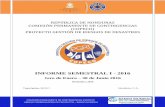 INFORME SEMESTRAL I - 2016 - PGRD...Comayagüela MDC, Honduras Tabla 1: Matriz de Indicadores de los Objetivos de Desarrollo del Proyecto Indicador Unidad de medida Año 1 (2013) Año