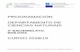 PROGRAMACIÓN DEPARTAMENTO DE CIENCIAS NATURAIS18... · 2020-06-01 · IES de Vilalonga - Departamento de Ciencias Naturais - Programación - Curso 2018-19 - páx. 2 de 18 (Actualizado