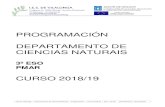 PROGRAMACIÓN DEPARTAMENTO DE CIENCIAS NATURAIS · IES de Vilalonga - Departamento de Ciencias Naturais - Programación - Curso 2018-19 - páx. 4 de 50 (Actualizado a: 12/11/2018)