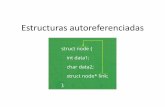 Estructuras autoreferenciadasEstructuras autoreferenciadas •Una estructura no puede referenciarse a si misma es decir, tener una estructura del mismo tipo como miembro, puesto que
