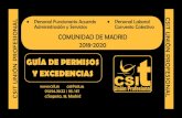 GUÍA DE PERMISOS Y EXCEDENCIAS...Administración y Servicios c/Sagasta, 18. Madrid 91.594.39.22 / 95 / 87 • Personal Laboral Convenio Colectivo COMUNIDAD DE MADRID 2018-2020 GUÍA