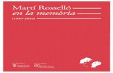 Martí Rosselló en la memòria - Quaderns Crema · • Dimecres 20 de maig a les 18.30 h. rElats Comentarem el llibre de relats de Martí Rosselló Parelles de tres. Treballarem