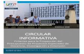 CIRCULAR INFORMATIVA - UTPmedia.utp.edu.co/vicerrectoria-administrativa/archivos...Circular Criterios para la proyección Presupuesto Proyectos Especiales de Docencia, Investigación