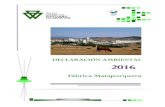 DECLARACIÓN AMBIENTAL 2016 › recursos › doc › Medio_ambiente › ... · 2017-07-04 · 2 Declaración ambiental 2016 Un año más la fábrica de Mataporquera perteneciente