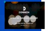 CAMBIO DEL PARADIGMA SERVICIOS - Dominion …...∆ Ganancia de eficiencia ∆ Ganancia de eficiencia 2000 2018 Tiempo (t) Proveedores de servicio Operadores y OEM LATAM Evolución