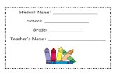 Student Name: School: Grade: Teacher’s Name:...Tablero de Aprendizaje para 3er Grado 26 de Mayo al 4 de Junio Completa las actividades diarias en cada categoría. Recomendamos pasar