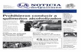 Gvirtz, Prohibieron conducir a Sileoni y Gutiérrez, quilmeños … · 2018-01-05 · centro apuntan a mejorar la limpieza en los lugares públicos y en reparar los baches de algunas