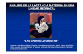 analisis de la lactancia materna - Anecipn.organecipn.org/pdf/congresos/XXX/documentos/26 SEP/segunda...ANALISIS DE LA LACTANCIA MATERNA EN UNA UNIDAD NEONATAL Autores: Luisa Santos