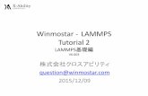Winmostar - LAMMPS Tutorial 2...Tutorial 2 LAMMPS基礎編 V6.003 株式会社クロスアビリティ question@winmostar.com 2015/12/09 Contents I. LAMMPSの入手と設定 II. 1分子（C