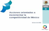 Acciones orientadas a incrementar la competitividad de México · 2016-03-29 · competitividad requieren del esfuerzo decidido de: • La sociedad en su conjunto • Sector público: