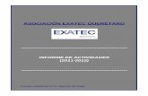 ASOCIACIÓN EXATEC QUERÉTARO · 2013-01-15 · Firma de Convenio con la Asociación EXATEC Hidalgo / Línea de Acción: Redes de Contacto, Impacto en la Sociedad y Integración de