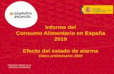 Informe del Consumo Alimentario en España Efecto …...COMPOSICIÓN DE LA CESTA %Cuota en volumen %Cuota en valor 17,4 14,6 12,4 9,8 7,3 6,2 5,0 3,6 1,9 1,5 1,3 0,1 19,0 LECHE + DERIVADOS