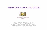 MEMORIA ANUAL 2016 - Colegio-Despliegue iniciado 11/ 2015 y finalizado 30/05/2016 con ZBS Ávila rural y habilitación OF Ávila capital (ZBS urbanas desplegadas 06/2016). Memoria