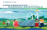 LINEAMIENTOS ENERGÍA RENOVABLE · LINEAMIENTOS PARA EL DESARROLLO DE PROYECTOS DE ENERGA RENOVABLE PARTICIPATIVOS, INCLUYENTES Y TRANSPARENTES 10 CER-COMUNIDADES Y ENERGÍA RENOVABLE