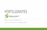 FERTILIZANTES - RihumBeneficios de Fertilizantes RIHUM ... Presentación 25 Kg. Como usar Fertilizantes RIHUM Floración y amarre de fruto Llenado de fruto BLUFERT 12-12-17 COLORFERT