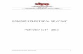 COMISIÓN ELECTORAL DE AFGAP PERIODO 2017 - 2019€¦ · Comisión Electoral de AFGAP – Elecciones 2017 1 COMISIÓN ELECTORAL DE AFGAP PERIODO 2017 - 2019 . Comisión Electoral