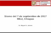 Sismo del 7 de septiembre de 2017 M8.2, Chiapas...Descripción Sismo ocurrido el 07 de septiembre de 2017, frente a costas de Chiapas a una distancia de ~150 km Magnitud M8.2 ocurrió